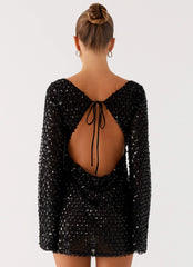 Edessa Sequin Mini Dress - Black