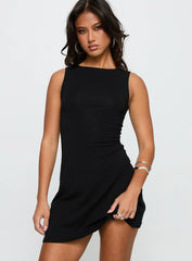 Bleeker Boatneck Mini Dress Black