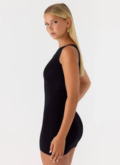 Amaris Knit Mini Dress - Black