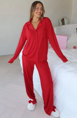 Pillow Talk Long Sleeve Pyjama Set Red