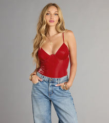 Dangerously Hot Faux Leather Bodysuit