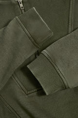 Acid Wash Cropped Sweatshirt in Light Green