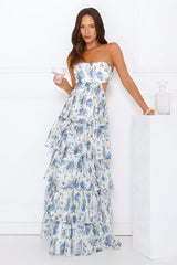 Bloom Spell Strapless Maxi Dress