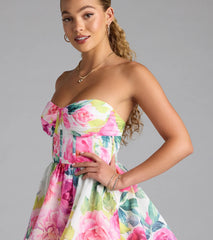 Picking Flowers Bustier Short Skater Dress