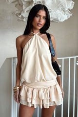 Latina Open Back Mini Dress - Baby Yellow