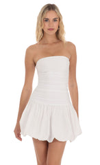 Strapless Bubble Dress in White