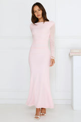 Love Chaser Mesh Long Sleeve Maxi Dress