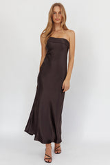 Carmel One-Shoulder Sash Maxi Dress Black
