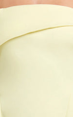 Cecilia Mini Dress Off Shoulder Tie Detail Dress in Lemon