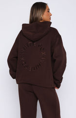 Stay Lifted Oversized Hoodie Bitter Chocolate