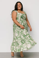Aita Maxi Dress | Green + Ivory Floral