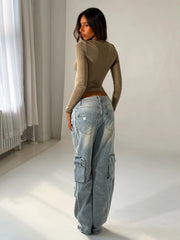 ZINNIA LONG SLEEVE TOP KHAKI