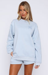 Love You Forever Oversized Sweater Baby Blue